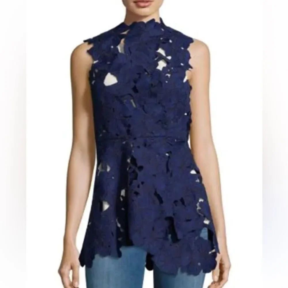 Sportmax Floral Lace Peplum Top